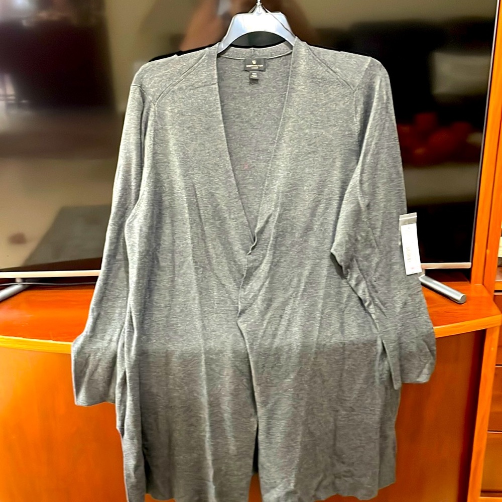 NEW GREY KNIT JACKET 2X